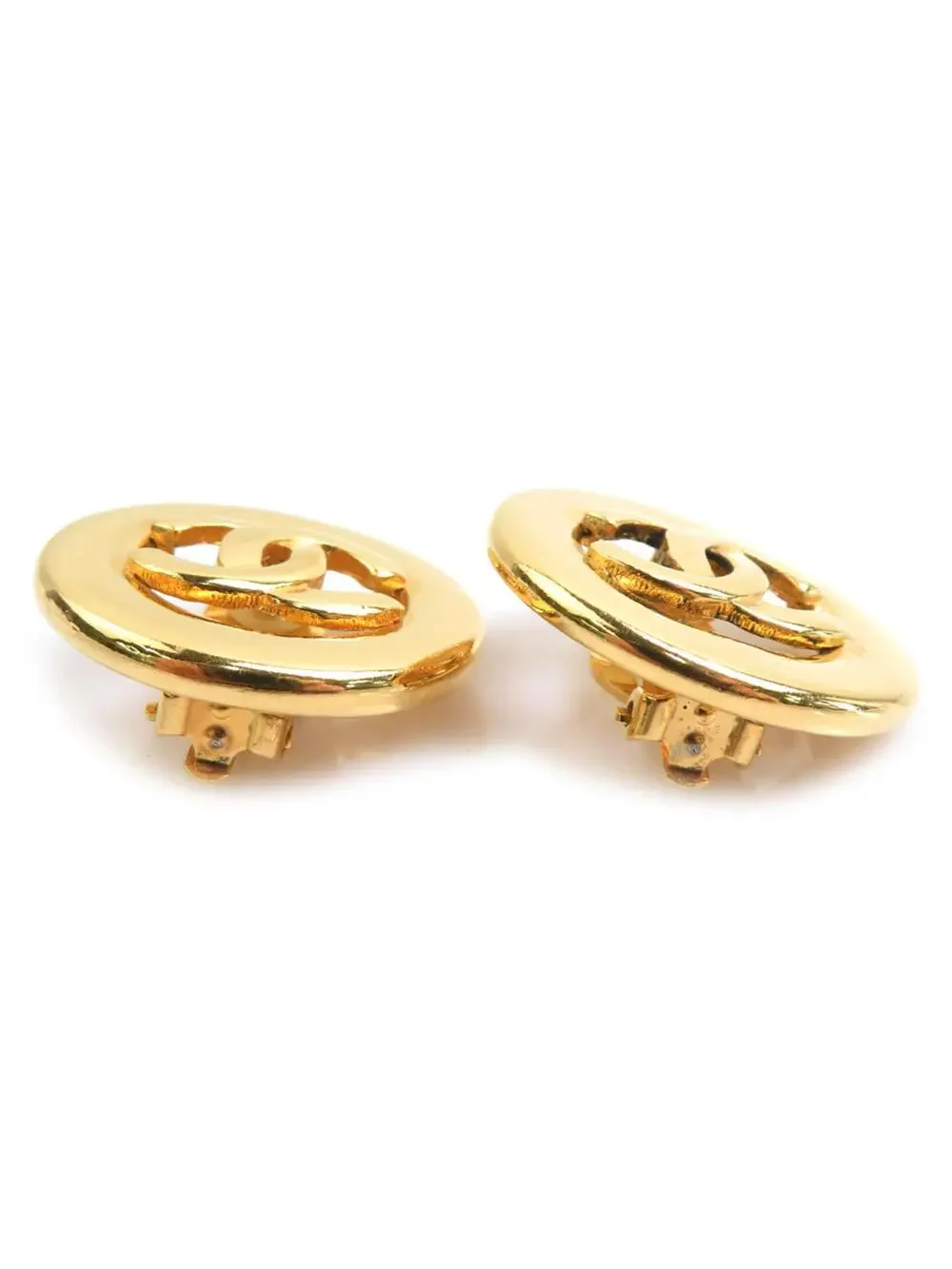 Chanel Cc Logo Clip-On Earrings Gold- #357926C52B